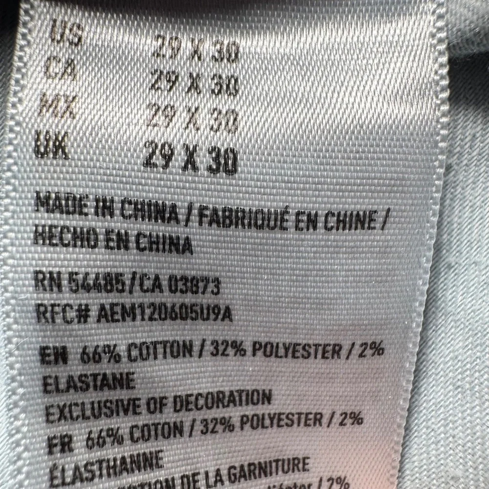 American Eagle Jeans 29x30 Slim Fit Mens‎ 360 Extreme Flex Light Wash Blue Denim